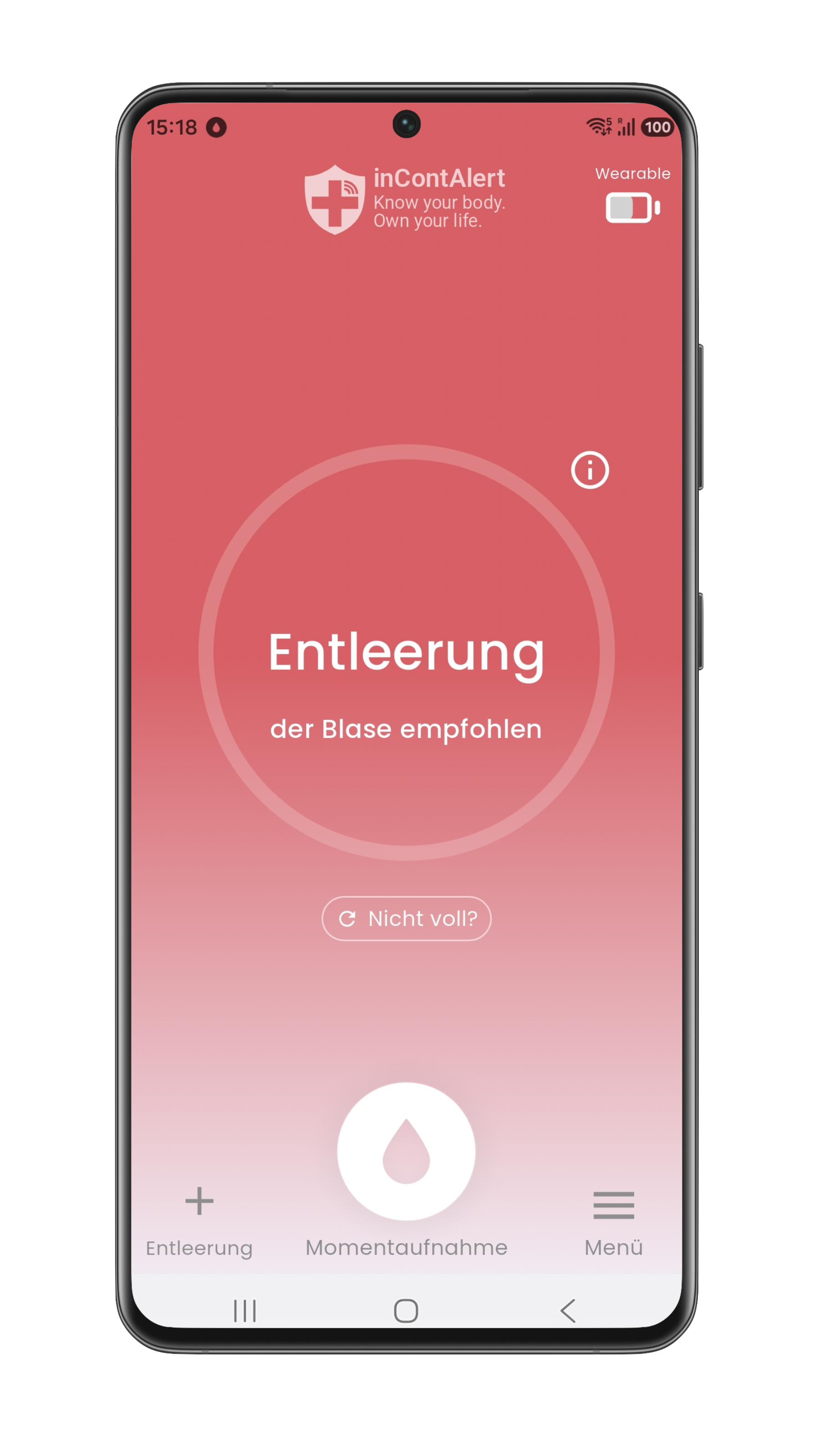inContAlert App — Empfehlungsansicht